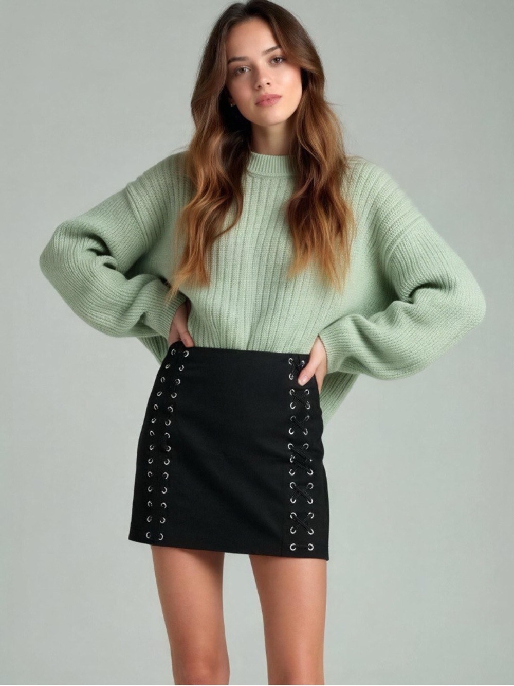 Divided Laced Mini Skirt Size 6